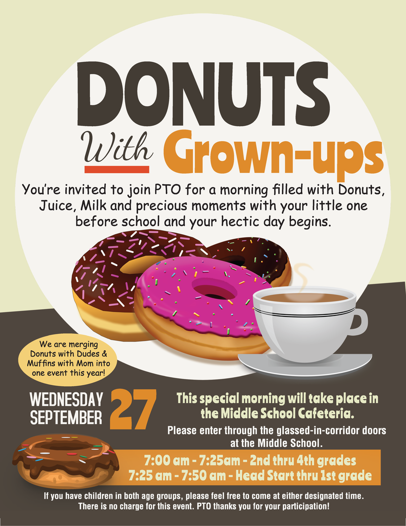 Colby PTO Donuts with Grown-ups Fliers